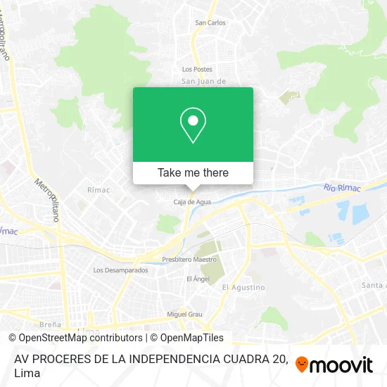 Mapa de AV  PROCERES DE LA INDEPENDENCIA CUADRA 20