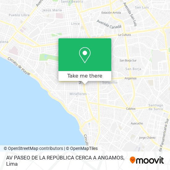 AV  PASEO DE LA REPÚBLICA CERCA A ANGAMOS map