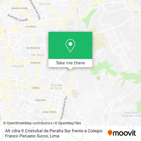 Alt  cdra  9 Cristobal de Peralta Sur  frente a Colegio Franco Peruano  Surco map