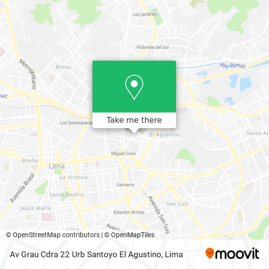 Av Grau Cdra  22 Urb  Santoyo El Agustino map