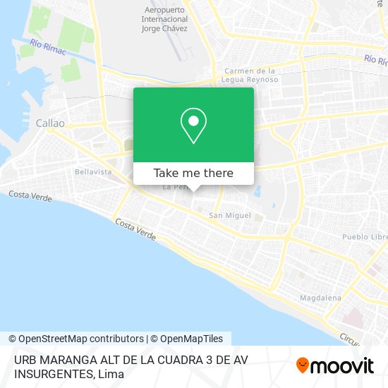 Mapa de URB MARANGA  ALT  DE LA CUADRA 3 DE AV  INSURGENTES