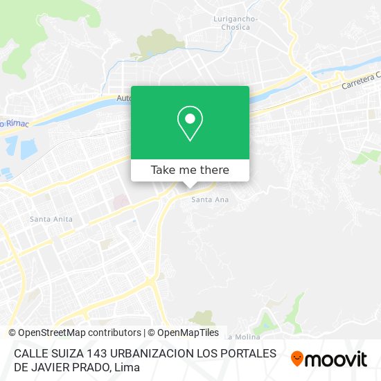 CALLE SUIZA 143   URBANIZACION LOS PORTALES DE JAVIER PRADO map