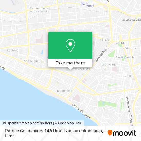 Parque Colmenares 146 Urbanizacion colmenares map
