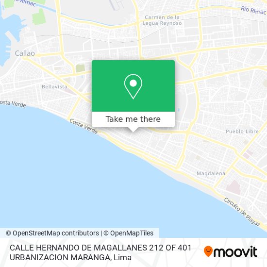 CALLE HERNANDO DE MAGALLANES 212 OF  401 URBANIZACION MARANGA map