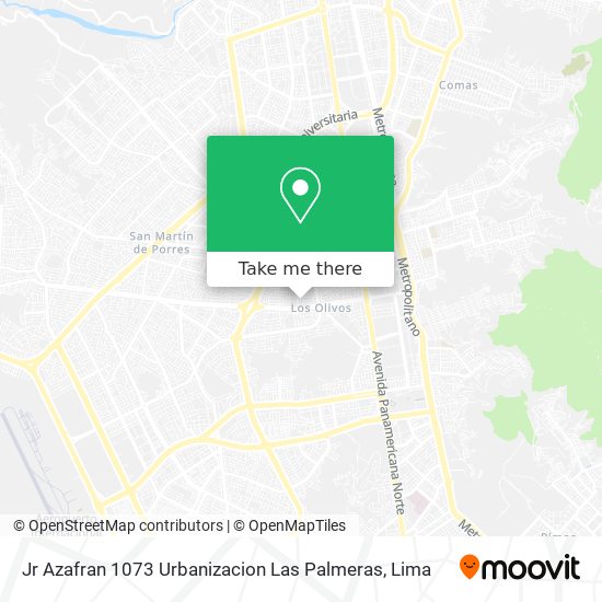 Jr  Azafran 1073 Urbanizacion Las Palmeras map