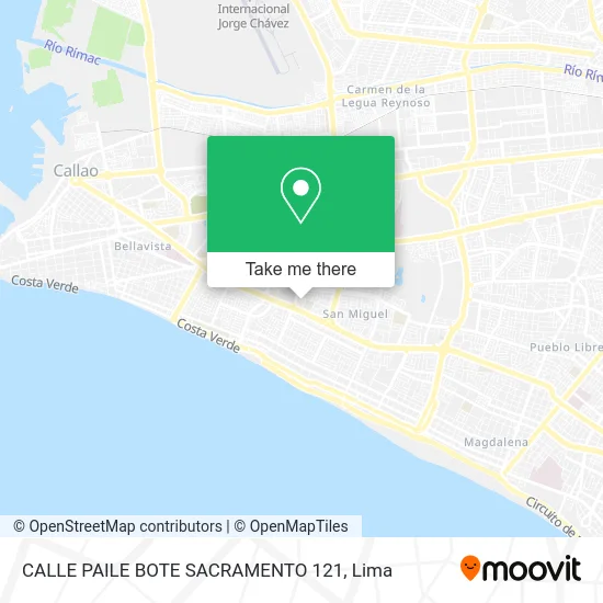 CALLE PAILE BOTE SACRAMENTO 121 map