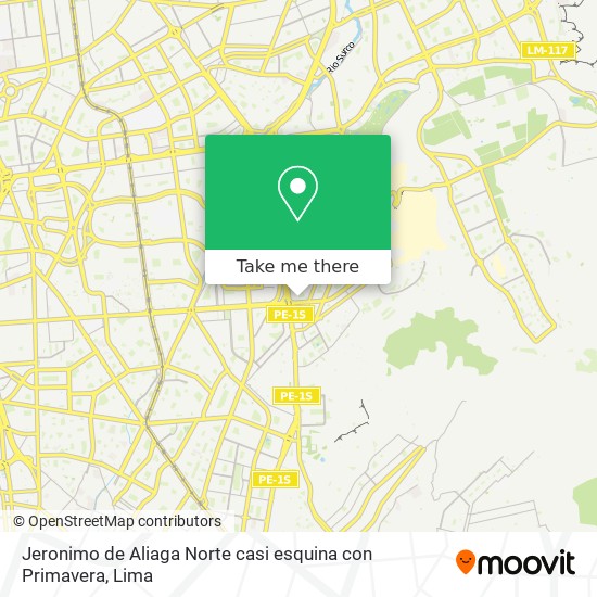 Jeronimo de Aliaga Norte  casi esquina con Primavera map