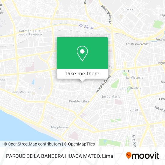 PARQUE DE LA BANDERA  HUACA MATEO map
