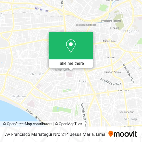 Mapa de Av  Francisco Mariategui Nro  214   Jesus Maria