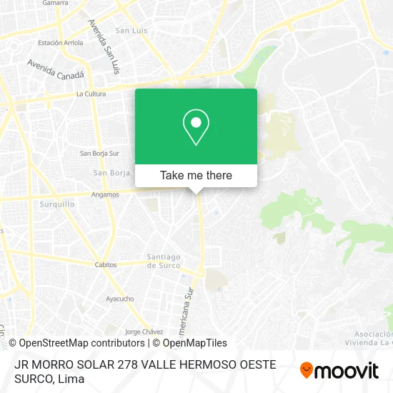 Mapa de JR  MORRO SOLAR 278 VALLE HERMOSO  OESTE SURCO