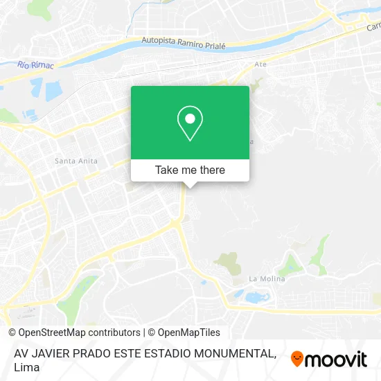 Mapa de AV   JAVIER PRADO ESTE   ESTADIO MONUMENTAL