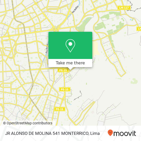 JR  ALONSO DE MOLINA 541 MONTERRICO map