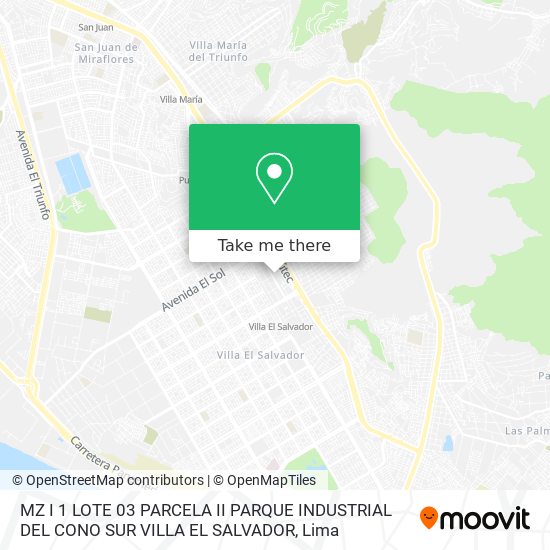 MZ I 1  LOTE 03  PARCELA II  PARQUE INDUSTRIAL DEL CONO SUR VILLA EL SALVADOR map