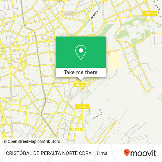 CRISTÓBAL DE PERALTA NORTE CDRA1 map