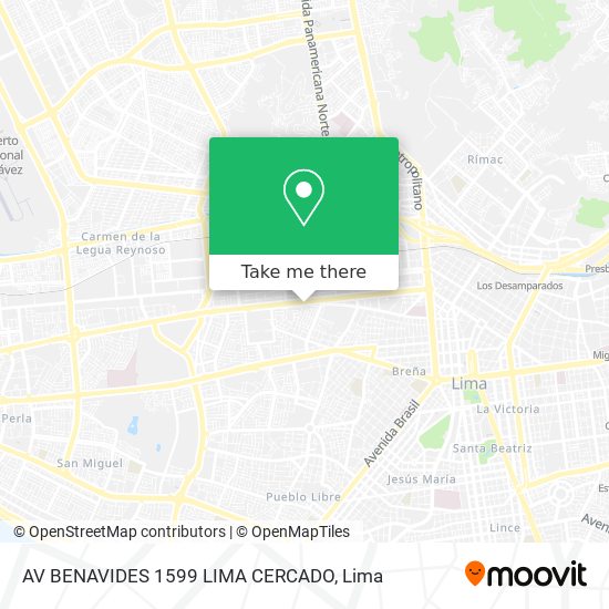 AV BENAVIDES 1599 LIMA CERCADO map