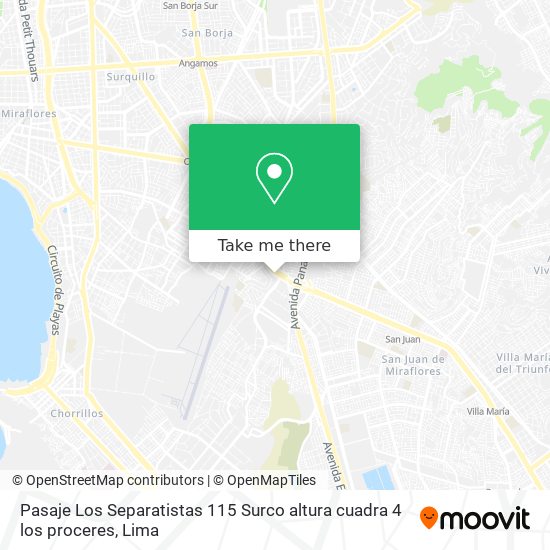 Pasaje Los Separatistas 115  Surco  altura cuadra 4 los proceres map