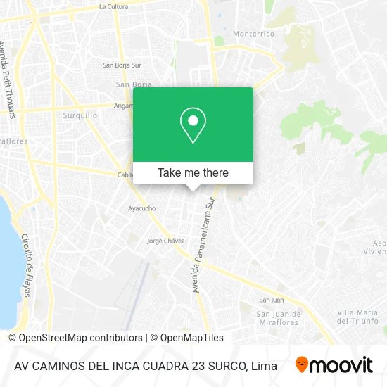 Mapa de AV CAMINOS  DEL INCA  CUADRA 23  SURCO