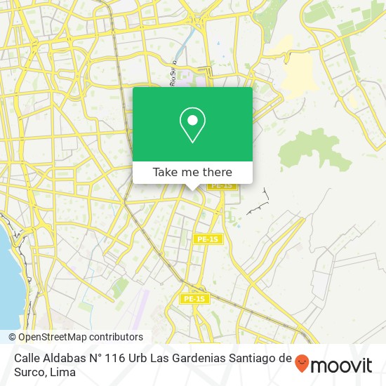 Calle Aldabas N° 116  Urb  Las Gardenias   Santiago de Surco map