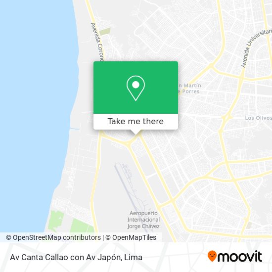 Mapa de Av  Canta Callao con Av  Japón