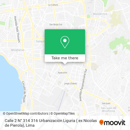 Calle 2  N° 314   316  Urbanización Liguria  ( ex Nicolas de Pierola) map