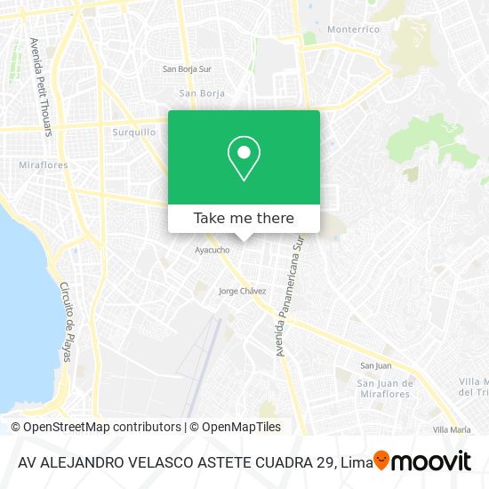 AV ALEJANDRO VELASCO ASTETE CUADRA 29 map