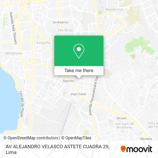 AV ALEJANDRO VELASCO ASTETE CUADRA 29 map