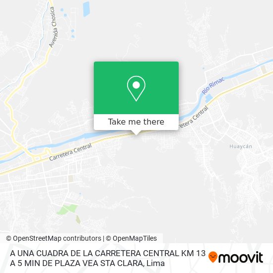 A UNA CUADRA DE LA CARRETERA CENTRAL KM 13  A 5 MIN DE PLAZA VEA STA CLARA map