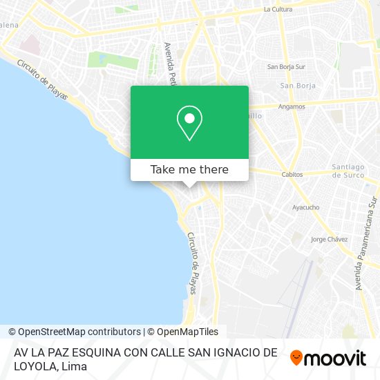 AV  LA PAZ  ESQUINA CON CALLE SAN IGNACIO DE LOYOLA map