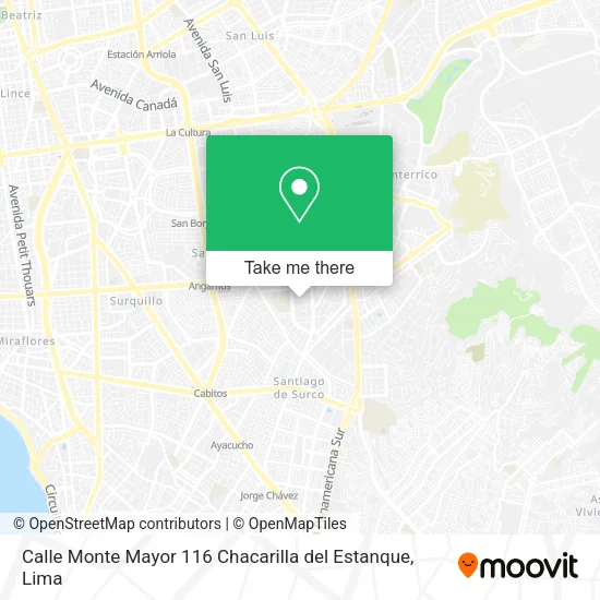 Calle Monte Mayor 116  Chacarilla del Estanque map