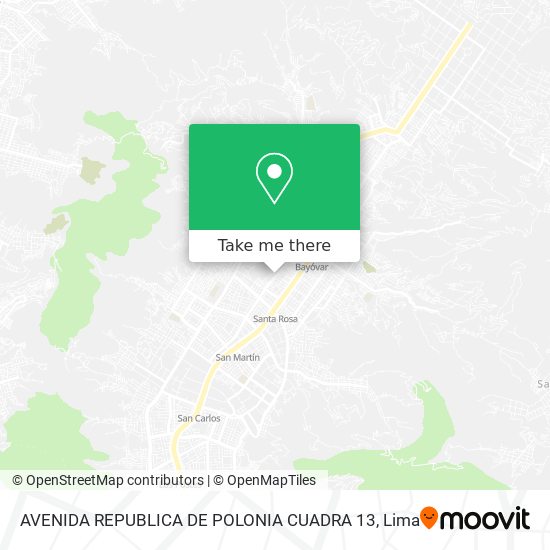 AVENIDA REPUBLICA DE POLONIA CUADRA 13 map
