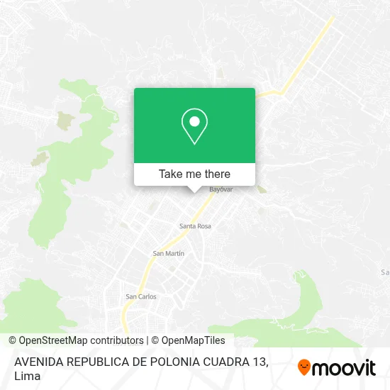 AVENIDA REPUBLICA DE POLONIA CUADRA 13 map