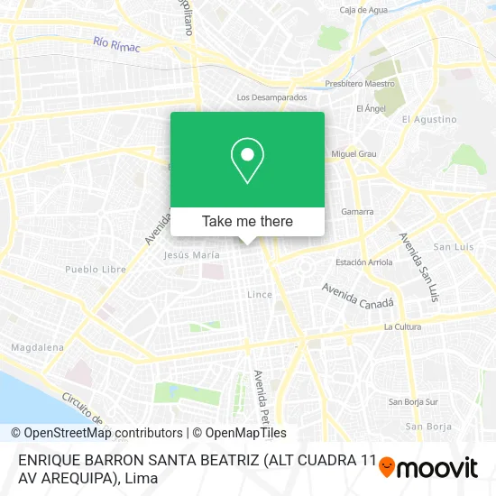 Mapa de ENRIQUE BARRON   SANTA BEATRIZ (ALT  CUADRA 11 AV  AREQUIPA)