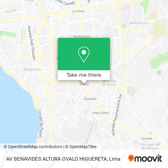 AV  BENAVIDES ALTURA OVALO HIGUERETA map