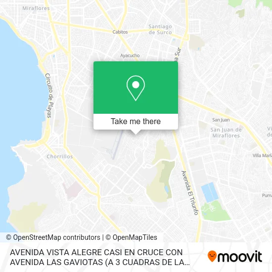 AVENIDA VISTA ALEGRE CASI EN CRUCE CON AVENIDA LAS GAVIOTAS map