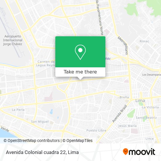 Avenida Colonial cuadra 22 map