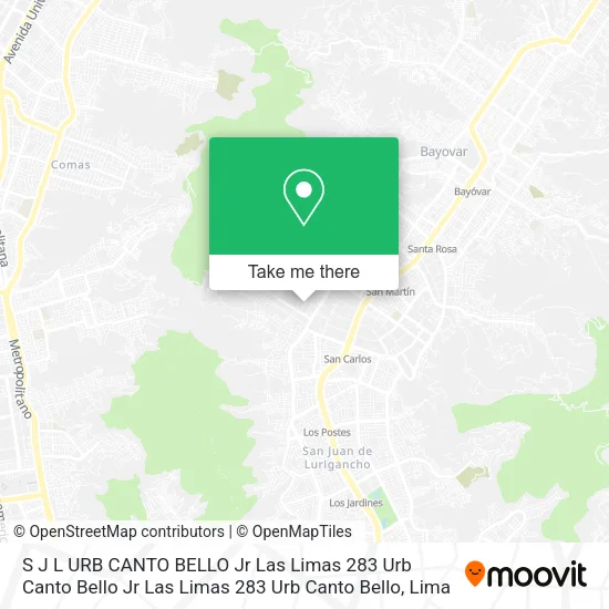 S J L    URB  CANTO BELLO  Jr  Las Limas 283 Urb  Canto Bello Jr  Las Limas 283 Urb  Canto Bello map
