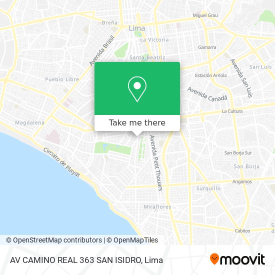 AV  CAMINO REAL 363 SAN ISIDRO map