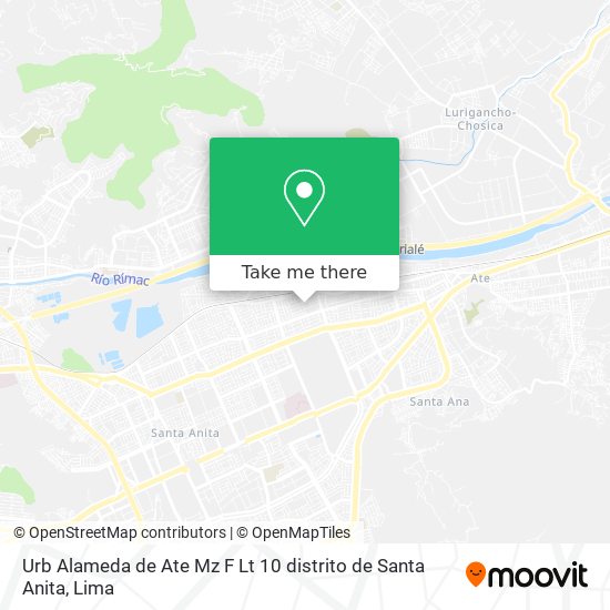 Mapa de Urb  Alameda de Ate Mz  F Lt  10  distrito de Santa Anita