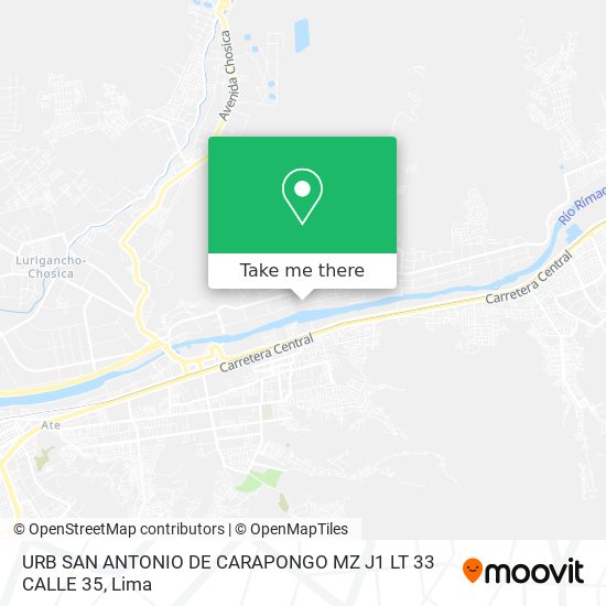 URB  SAN ANTONIO DE CARAPONGO MZ J1 LT 33 CALLE 35 map