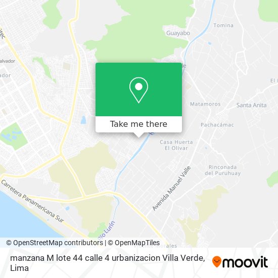 Mapa de manzana M  lote 44  calle 4  urbanizacion Villa Verde