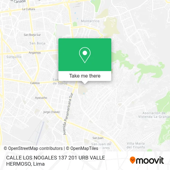 CALLE LOS NOGALES 137   201 URB  VALLE HERMOSO map