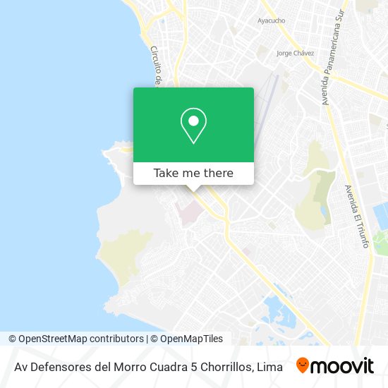 Mapa de Av  Defensores del Morro  Cuadra 5   Chorrillos