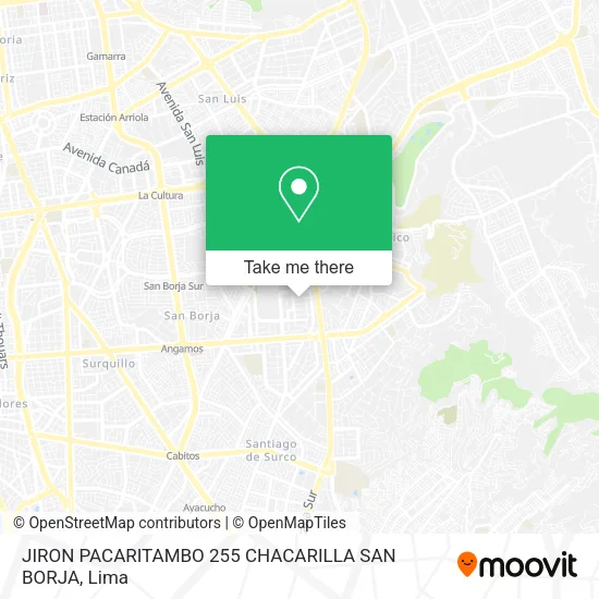 Mapa de JIRON PACARITAMBO   255  CHACARILLA  SAN BORJA