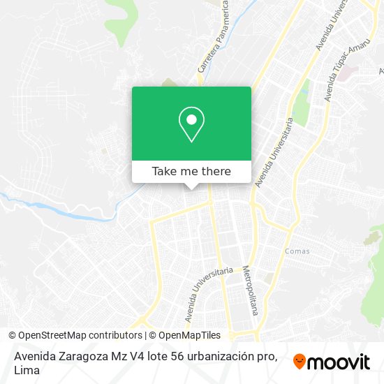 Avenida Zaragoza Mz V4 lote 56 urbanización pro map