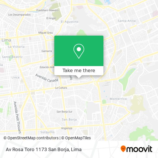 Av  Rosa Toro 1173  San Borja map