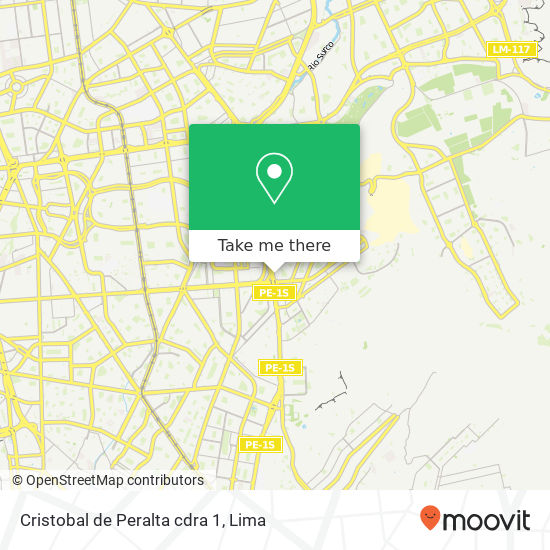 Cristobal de Peralta cdra 1 map