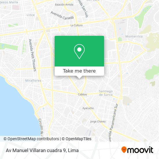 Mapa de Av  Manuel Villaran cuadra 9