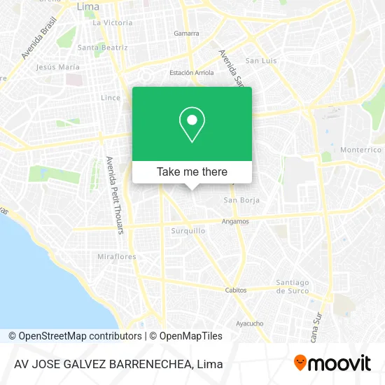 AV  JOSE GALVEZ BARRENECHEA map