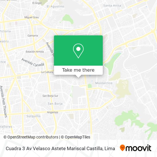 Cuadra 3 Av Velasco Astete  Mariscal Castilla map