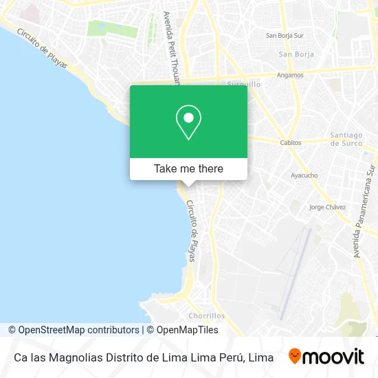Ca  las Magnolias  Distrito de Lima  Lima  Perú map
